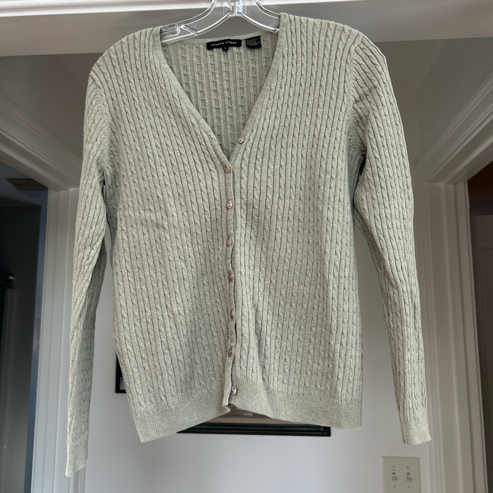Sage Cable Knit Cardigan